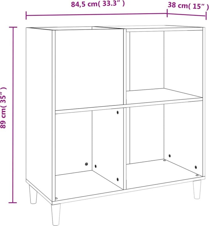 Produktbild VidaXL Plattenschrank Betongrau 84,5x38x89 cm Holzwerkstoff