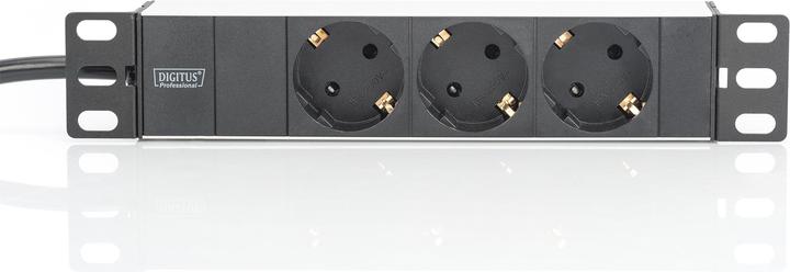 Immagine prodotto Digitus Striscia della presa 3-fold 25.4cm 10 pollici nero incl. staffa di installazione (3x, CEE 7/3, 2 m)
