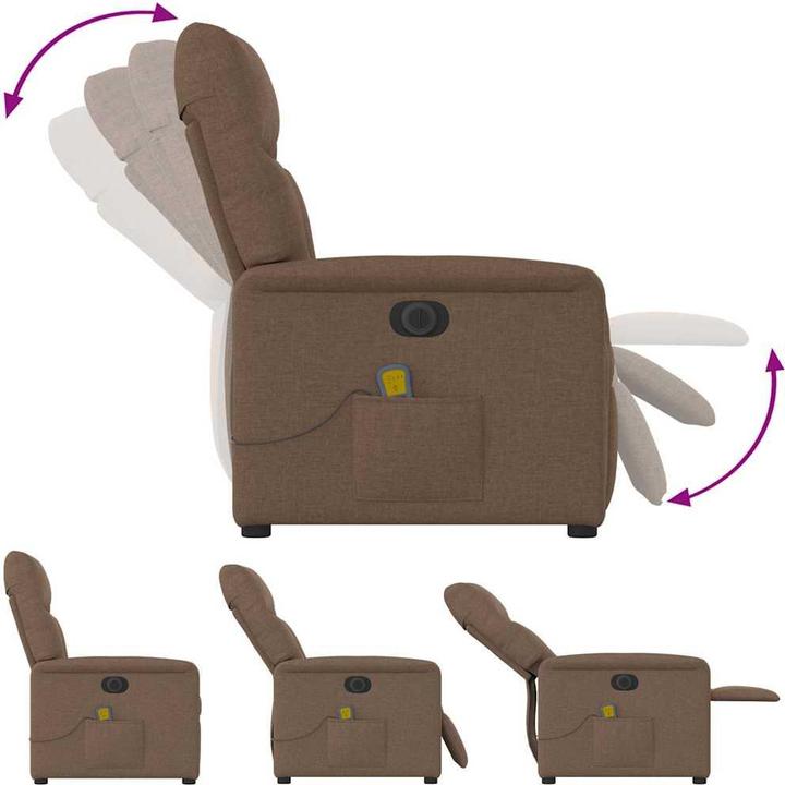 Immagine prodotto vidaXL Sedia da massaggio elettrica in tessuto marrone