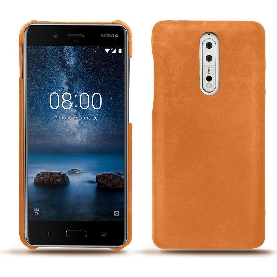 Noreve Lederschutzhülle (Nokia 8), Smartphone Hülle, Orange