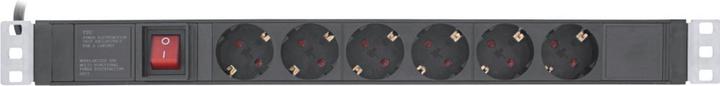 Productafbeelding InLine 19" contactdoosstrook (6 x, CEE 7/3, 2 m)