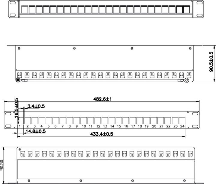 Produktbild Value 19-Keystone-Modulträger 1HE 24 Ports geschirmt einteilig (26.99.0369)