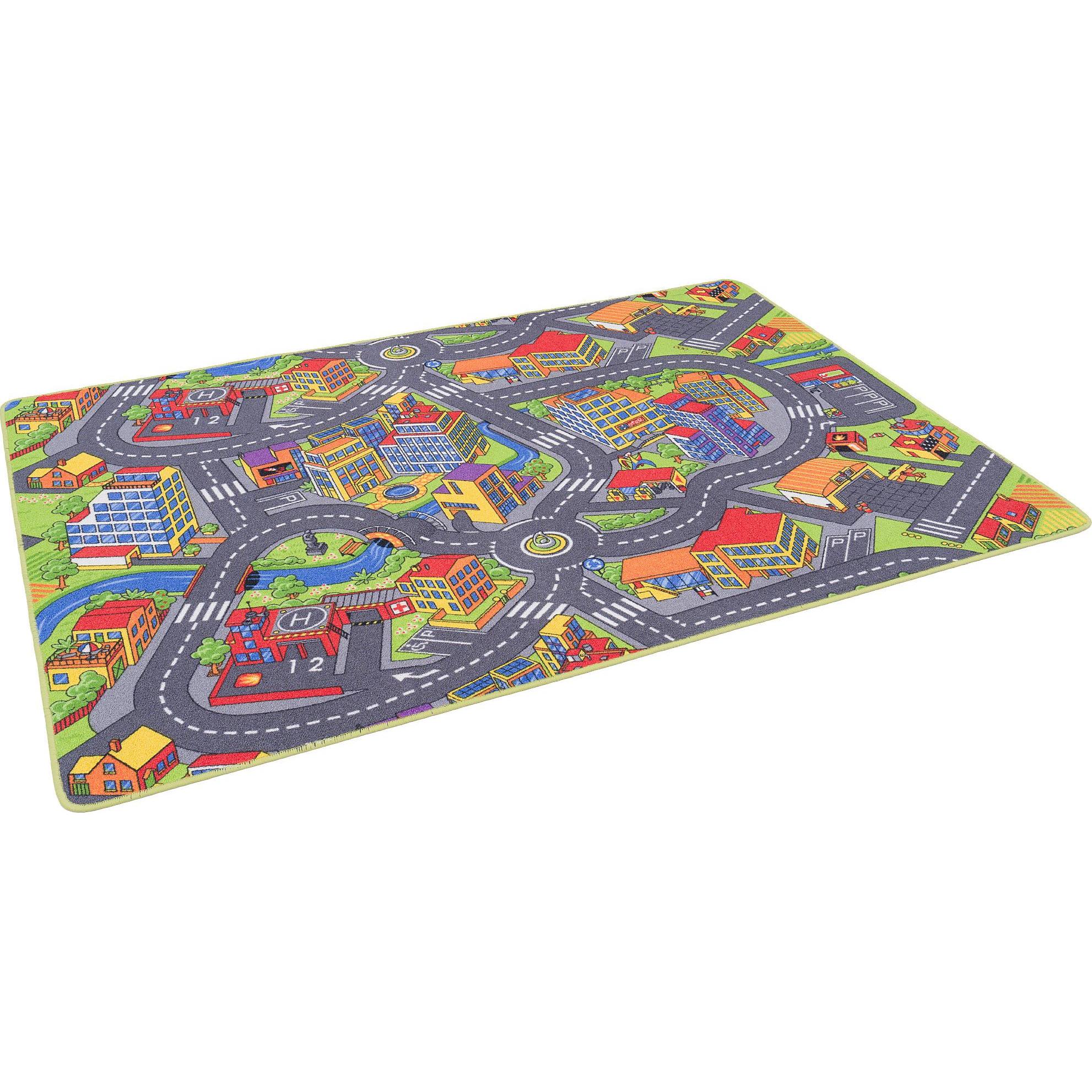 Pergamon, Spielteppich + Spielmatte, Strassenteppich Beidseitig Strassenlandschaften (100 x 200 cm)