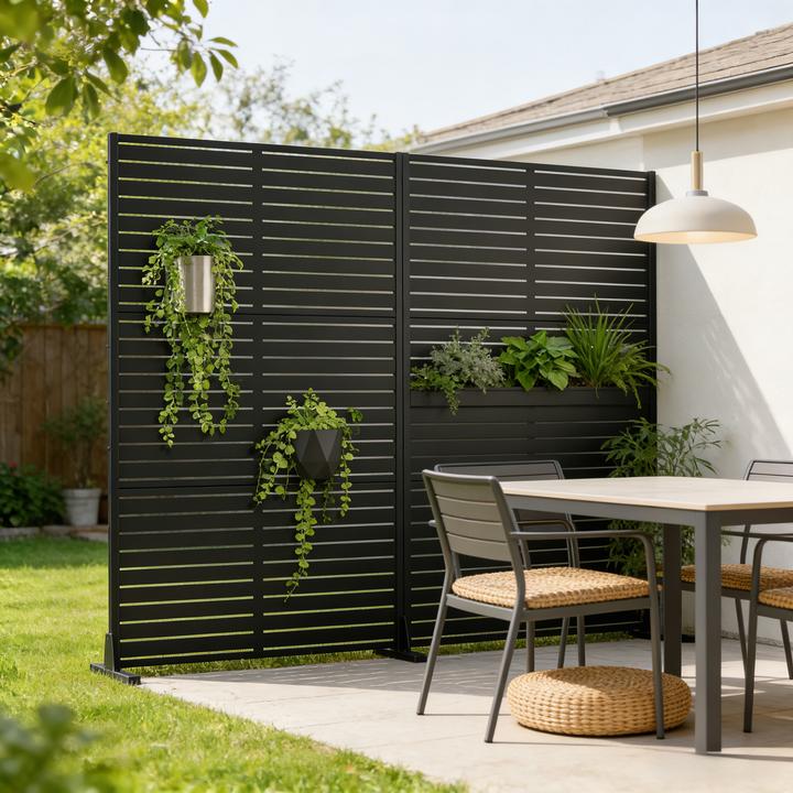 Image du produit Casa.Pro Trennwand Nodepp verzinkter Stahl 180x90 cm Schwarz