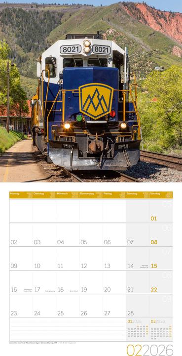 Image du produit Lokomotiven Kalender 2026 - 30x30 (30 x 30 cm, Couverture rigide, Allemand, Français, Anglais, Italien)
