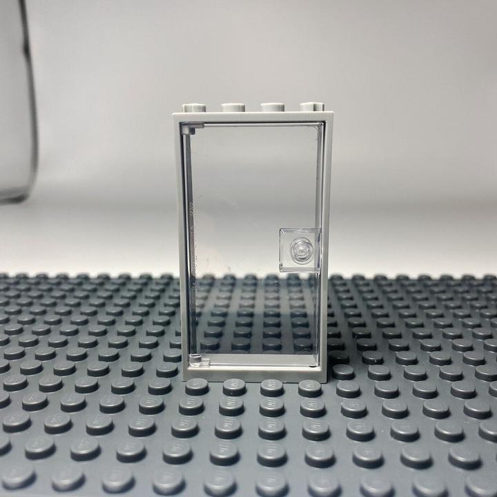 Actual product image LEGO Door 1x4x6 Transparent Door + Grey Frame - NEW - 10x (LEGO Accessories)