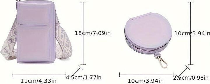 Actual product image Only-Bags.Store 2-in-1 crossbody shoulder bag with coin pocket, trendy mobile phone bag in casual style, simple
