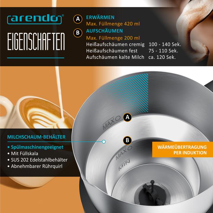 Produktbild Arendo Milchaufschäumer (420 ml)