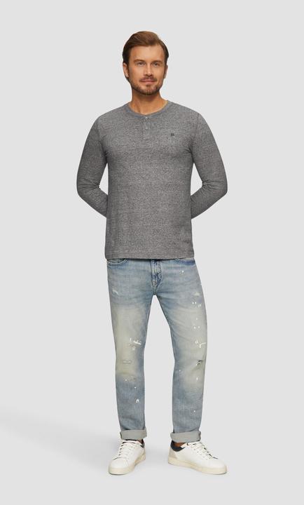 Produktbild S.Oliver T-Shirt Meliertes Longsleeve mit Henley-Ausschnitt (3XL)