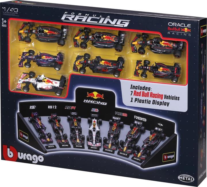 Produktbild Bburago F1 7er-Set Displaykurve Red Bull Racing 1/43
