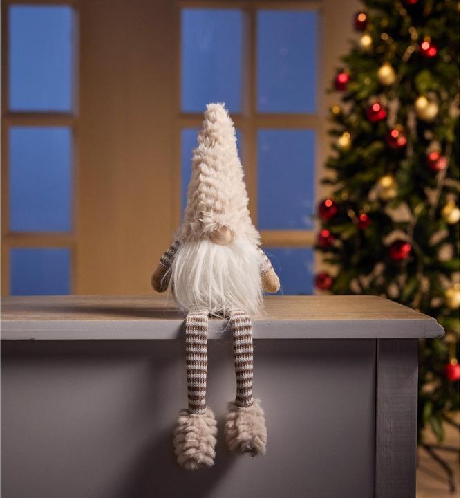 Image du produit G. Wurm Pouf de bord Lutin en textile beige (L/H/P) 12x40x8cm
