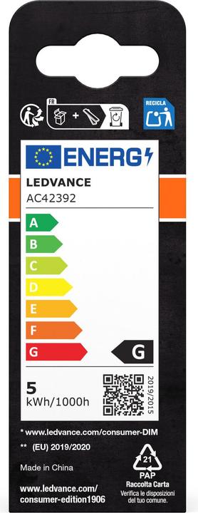 Produktbild Osram Vintage 1906 Led Classic Edison (E27, 4.80 W, 360 lm, 1 x, G)