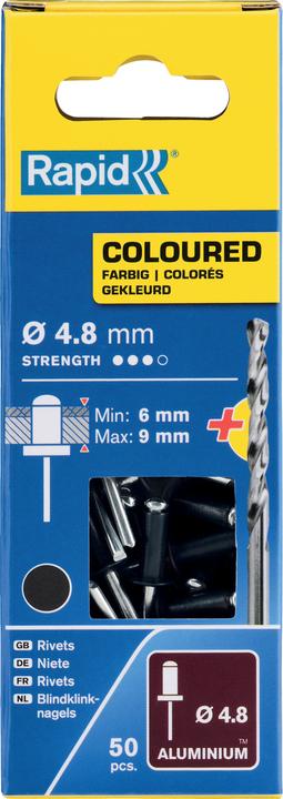 Image du produit Rapid Rivets aveugles gris foncé Ø 4,8 x 12 mm