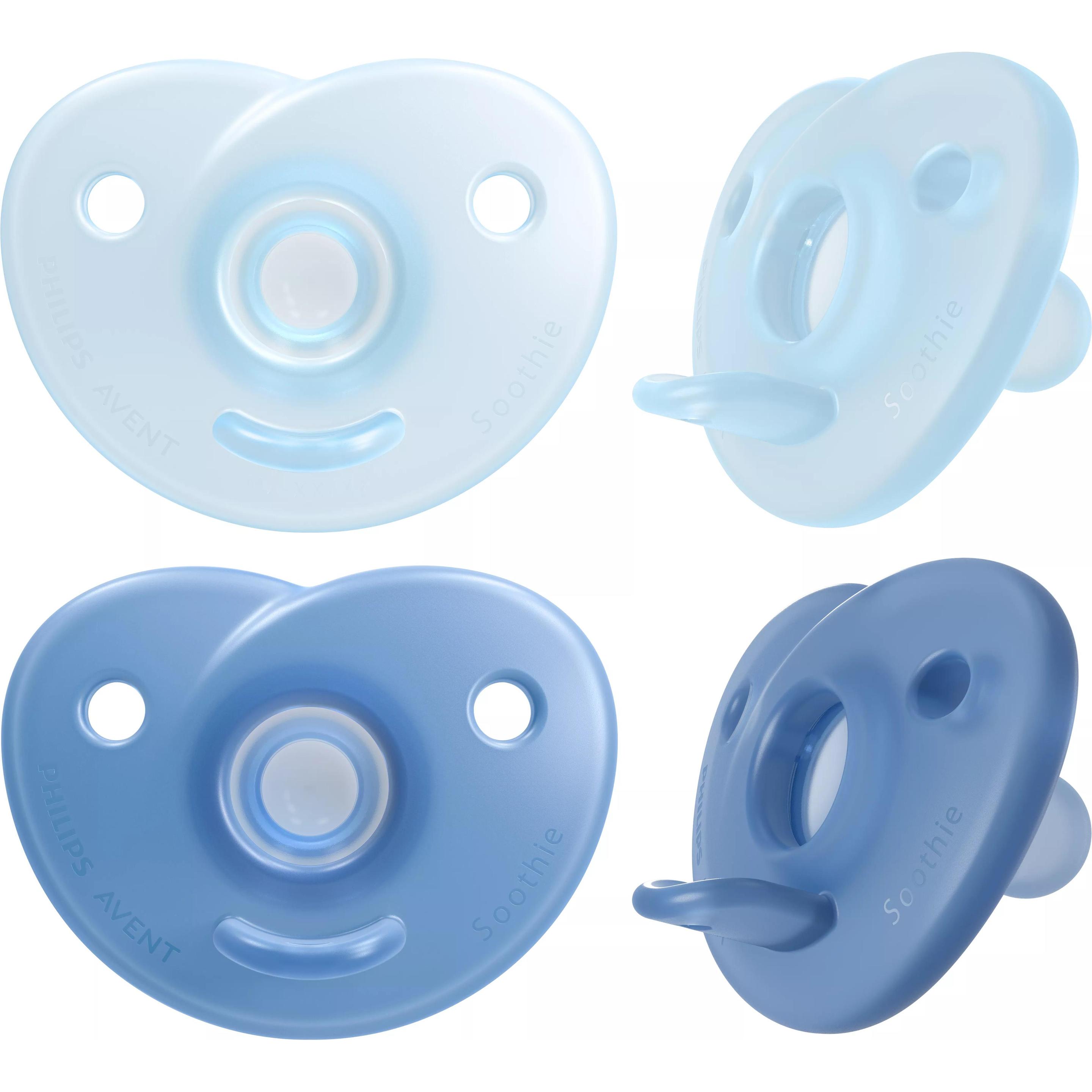 Philips Avent Blu Ciuccio, Curved Soothie (2X, 0 - 6 Mesi)