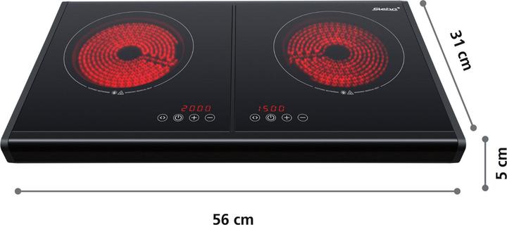Actual product image Steba HK 250 double ceramic hob 3500W 18.5cm Touch Control from 01/25
