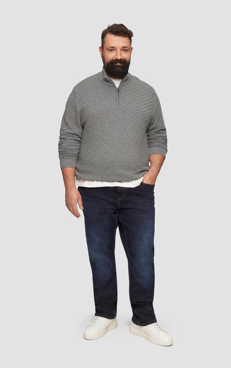 Produktbild S.Oliver Strickpullover Strukturierter Pullover mit Half-Zip (4XL)