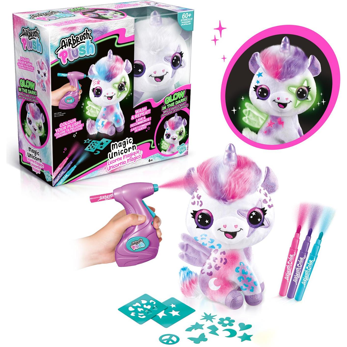 Canal Toys Airbrush Plush - Glow in the Dark Unicorn (1274) (26 cm)
