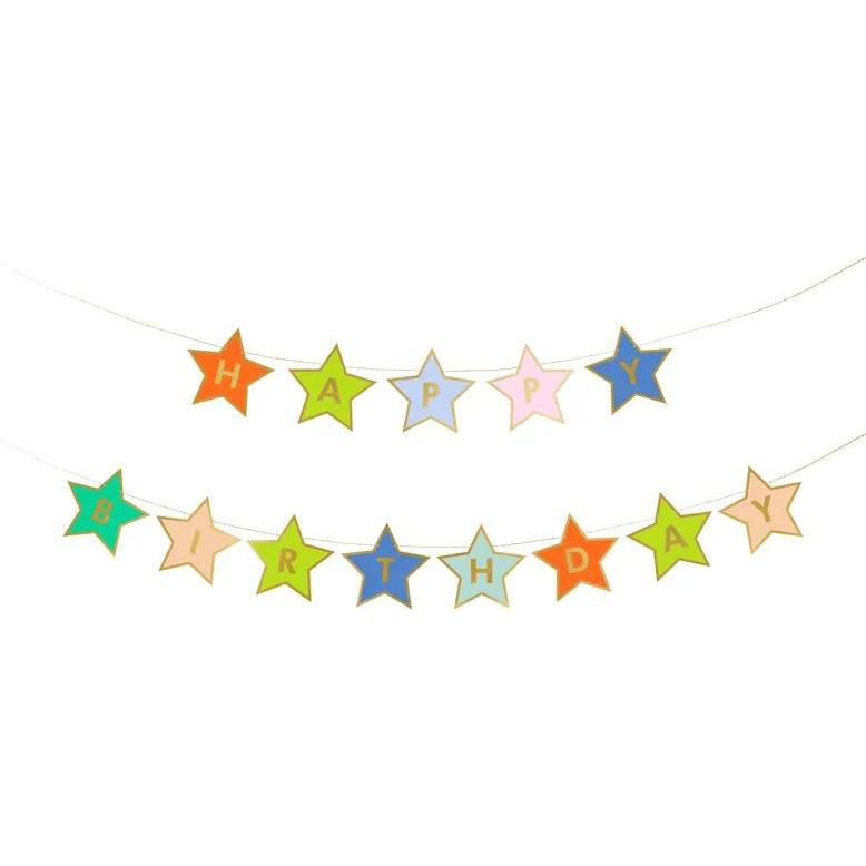Partydeco Girlande Happy Birthday Sterne