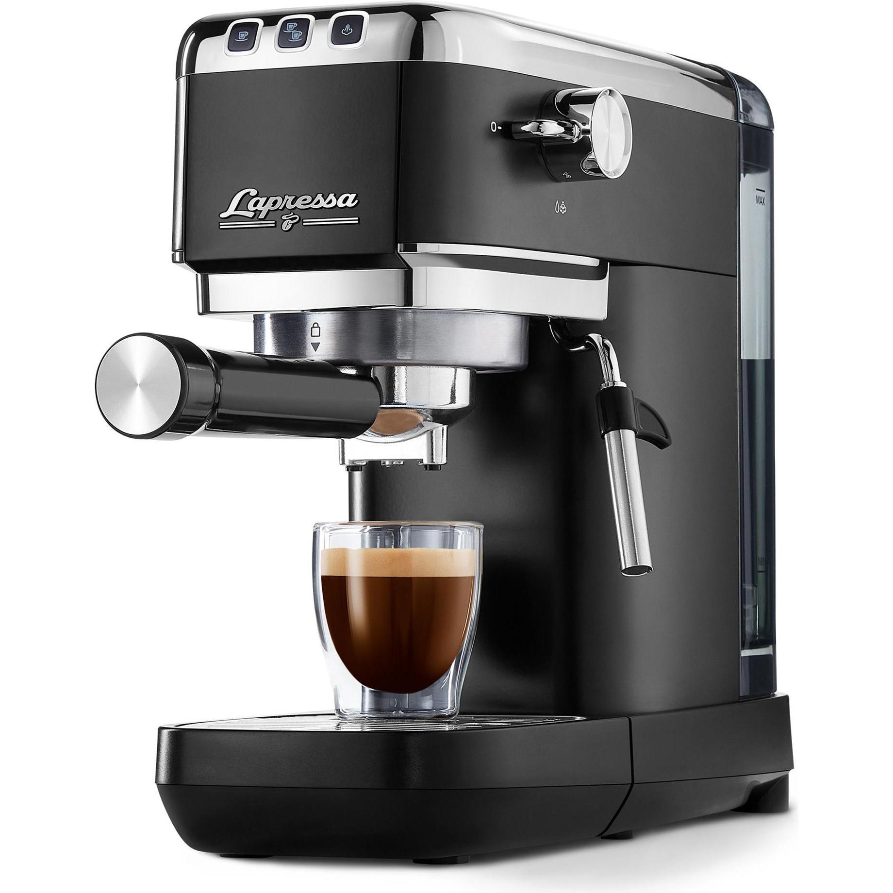 Tchibo Siebträger Espressomaschine „Lapressa“, Siebträgermaschine, Schwarz, Silber