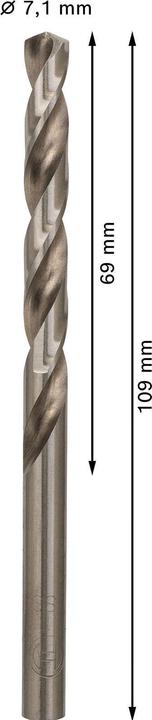 Image du produit Bosch Professional Zubehör Foret hélicoïdal PRO Metal HSS-G, 7,1 x 69 x 109 mm (7,1 mm)