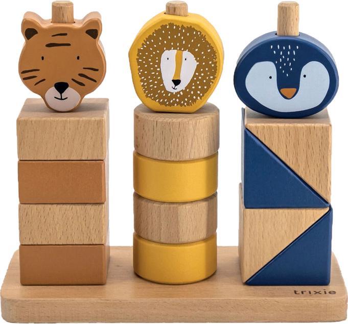 Image du produit Trixie Baby Jeu d'empilage en bois avec des animaux