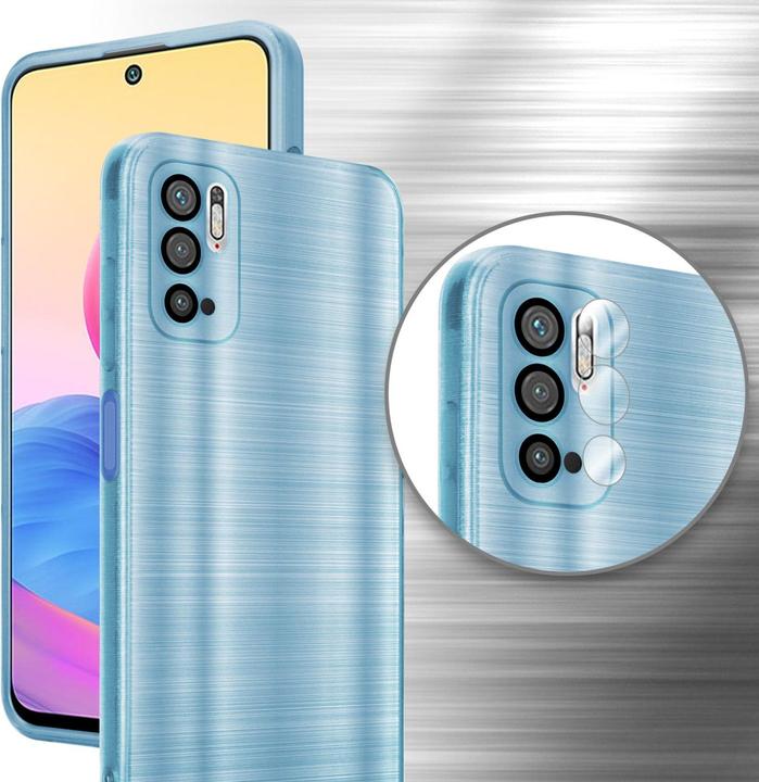 Actual product image Cadorabo Case for Xiaomi RedMi NOTE 10 5G / POCO M3 PRO 5G in TPU Brushed Camera Protector LM160 Style (Xiaomi Poco M3 Pro 5G, Xiaomi Redmi Note 10 5G)