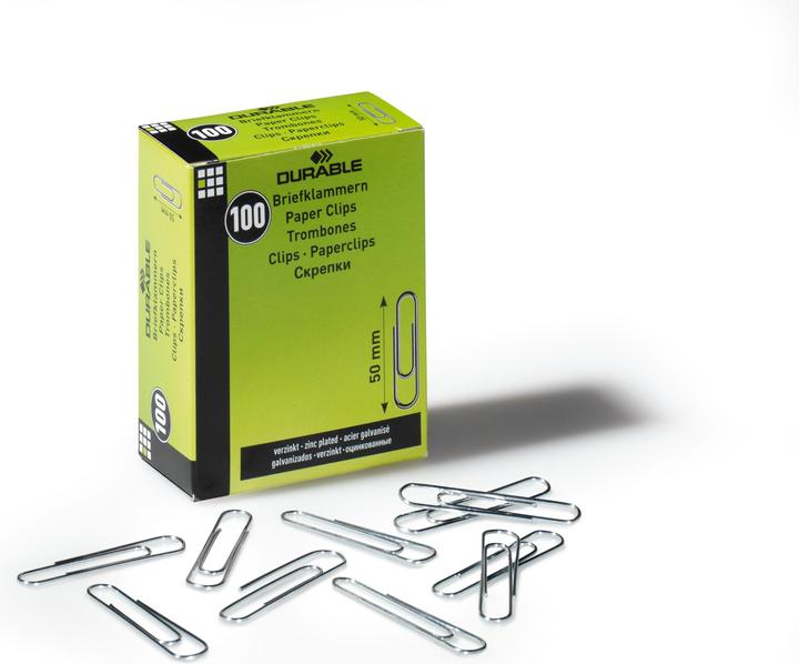 Produktbild Durable Büroklammer runde Form 50mm Metall zink 100 St./Pack. (1 x)