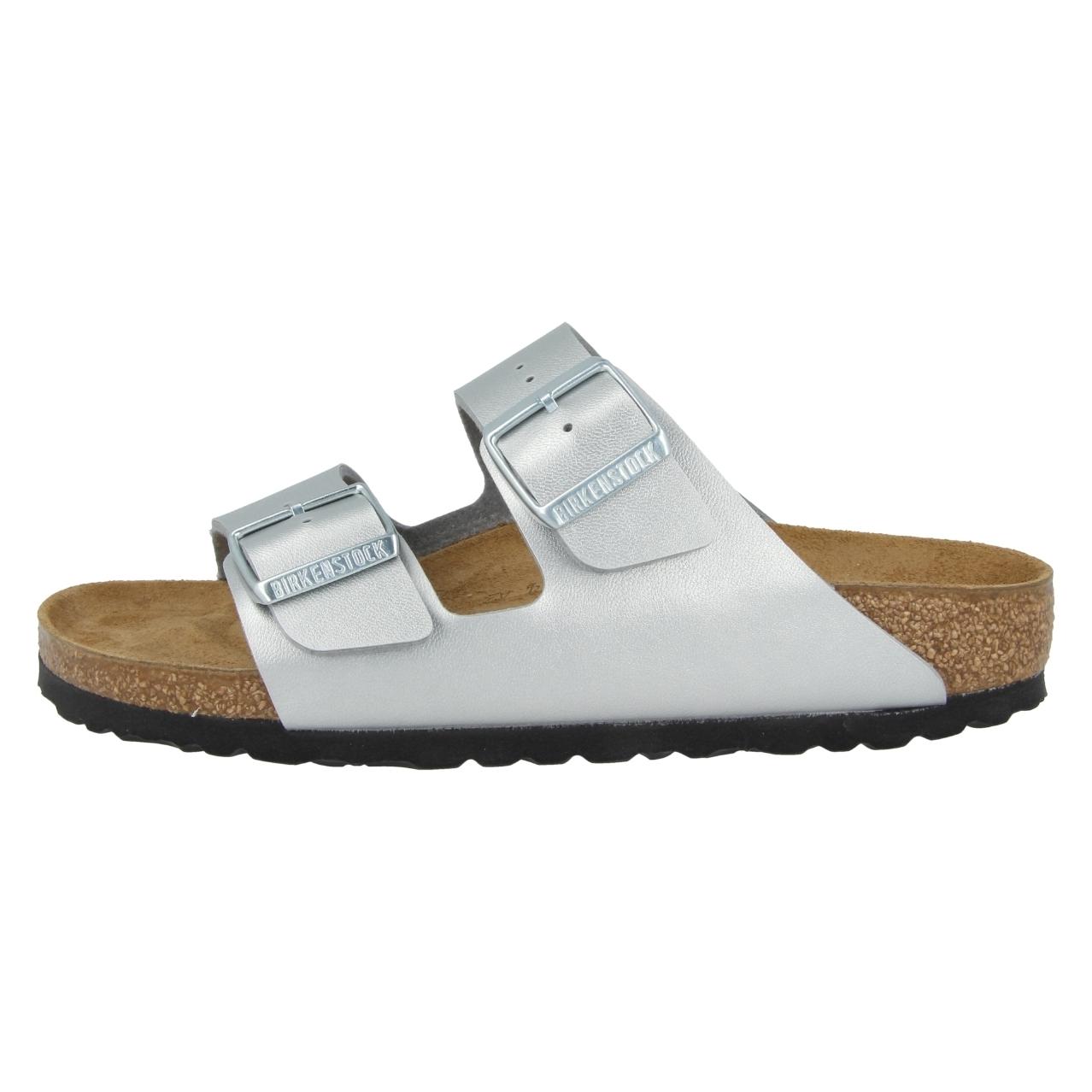 Birkenstock, Damen, Sandalen, Arizona Birko-Flor Normal, Silber, (35)
