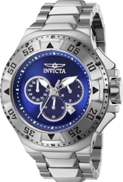 Image du produit Invicta Orologio Cronografo Escursione Quadrante Argento e Blu (Chronographe, Lunette tournante, 50 mm)