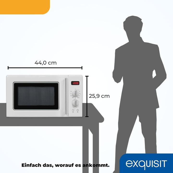 Produktbild Exquisit Exqu Retro Mikrowelle RMW720-3GDIG weiss 812764000 (20 l)