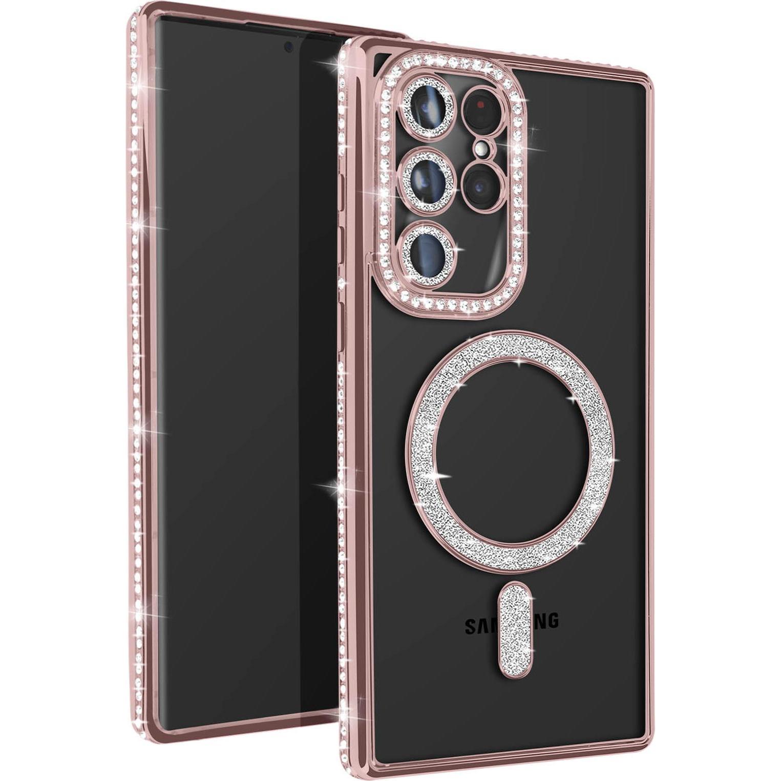 Avizar Glamor Guard Case (Samsung Galaxy S22 Ultra), Smartphone Hülle, Rosa