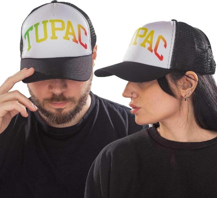Actual product image Tupac Shakur Unisex Adult Gradient Mesh Logo Baseball Cap (One size)