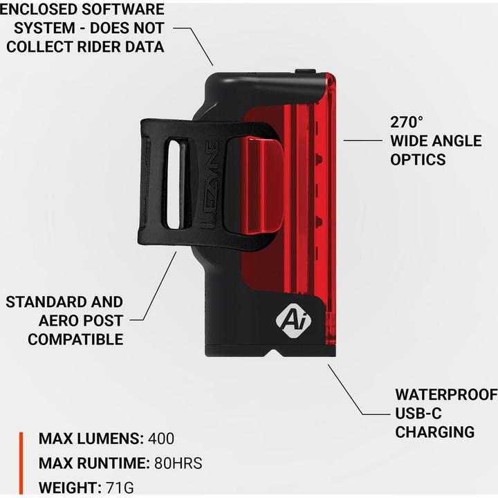 Produktbild Lezyne Strip Pro AI Alert 400+ Rear V2 (400 lm, 400 lm)