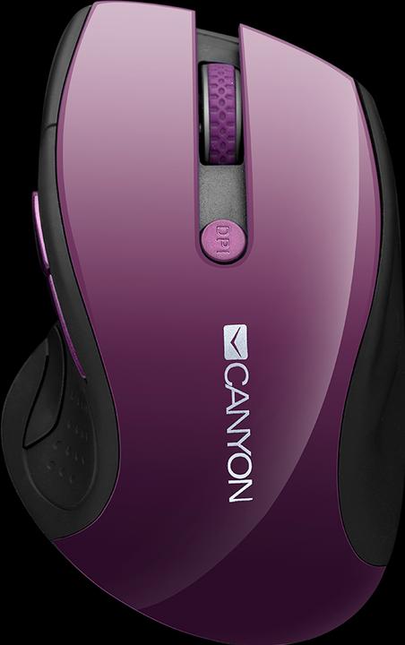 Canyon MW-01 Souris sans fil 2.4GHz 6 boutons, suivi optique - LED bleue, DPI 1000/1200/1600, Purpl (Sans fil)