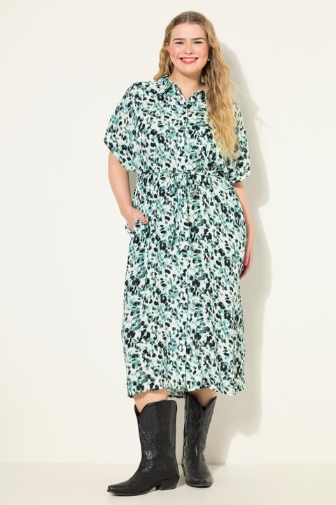 Immagine prodotto Studio Untold Abito chemisier midi dal taglio oversize con stampa allover, collo da camicia e cintura (50, 52)