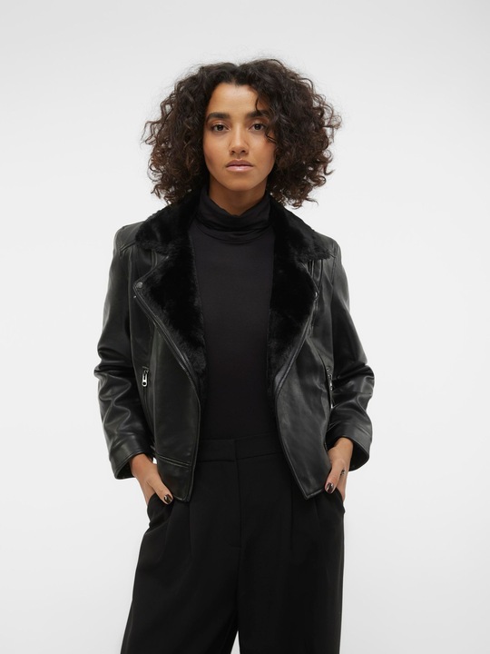 Image du produit Vero Moda VMHAILEY SHORT COATED JACKET Veste de motard aspect cuir (XL)
