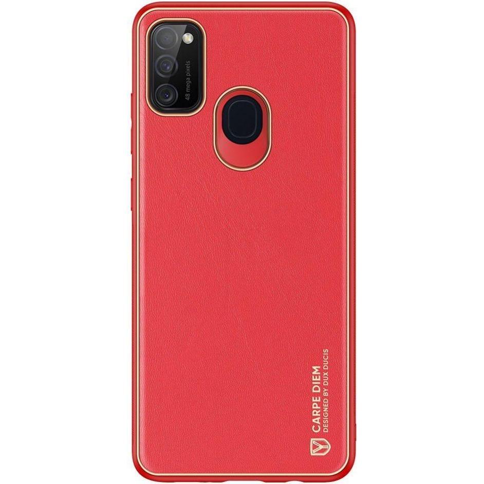 Dux Ducis Custodia elegante Yolo in morbido TPU e pelle PU per Samsung Galaxy M30s rosso (Samsung Galaxy M30s), Cover smartphone, Rosso