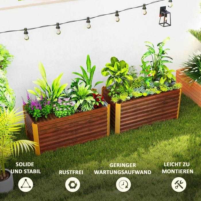 Produktbild Swisshandel24 2er-Set Hochbeet, verzinkter Stahl, 120x60x60 cm