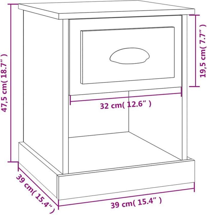 Produktbild VidaXL Nara (39 x 39 x 47.5 cm)