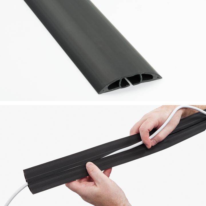Image du produit Steffen D-Line Goulotte de sol 60x12mm 1.8m noir (Conduit, 100 cm)