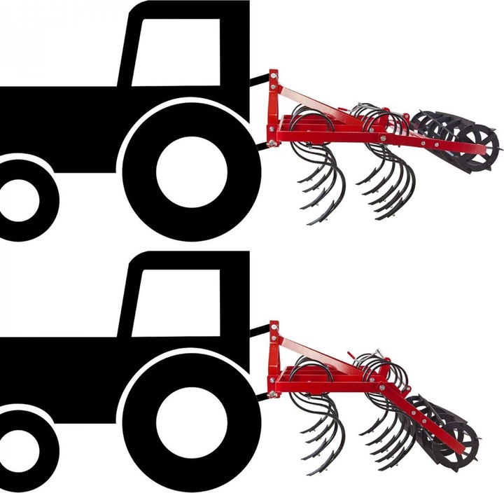 Actual product image Dema Traktor Grubber Saatbeetgrubber Egge Vertikutierer Kultivator mit Krümelwalze