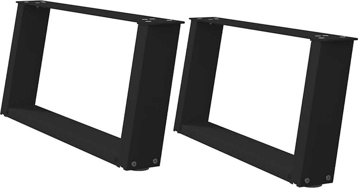 Produktbild VidaXL Couchtischbeine U-Form 2 Stk. Schwarz 70x(30-31) cm Stahl Tischbein