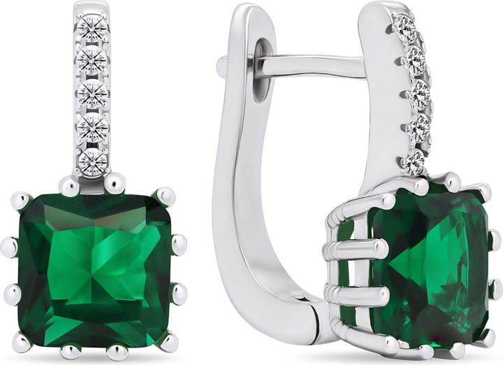 Produktbild Brilio Silver - Original silver earrings with green zircons EA670WG