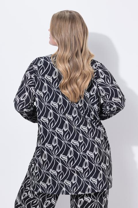 Image du produit Ulla Popken Veste en jersey à col châle, coupe évasée, sans fermeture (62)