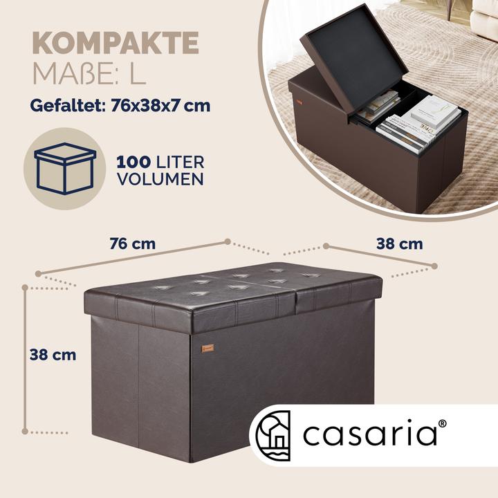 Image du produit Casaria Sitztruhe mit Stauraum (80 cm)