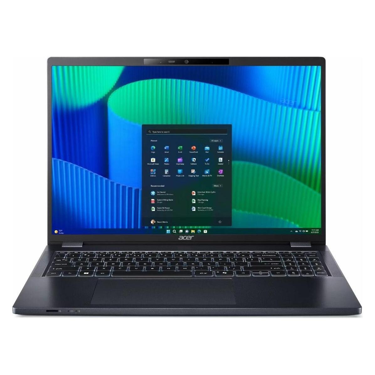 Acer TravelMate P4 (16", 512 GB, 16 GB, DE, Intel Core Ultra 7 155U), Notebook, Blau