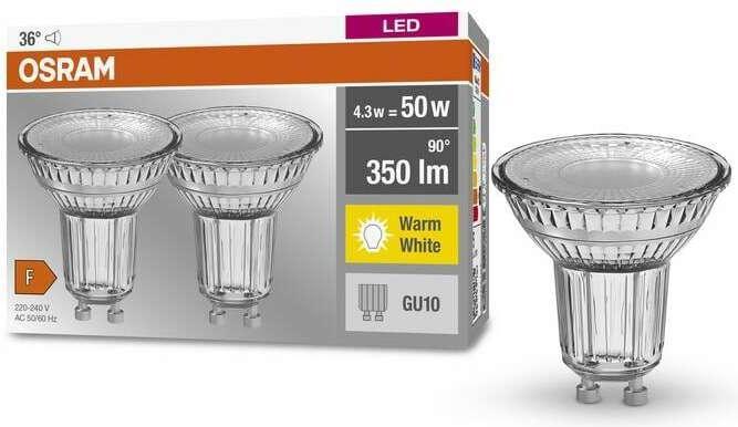 Produktbild Osram Base (GU10, 4.30 W, 350 lm, 2 x, F)