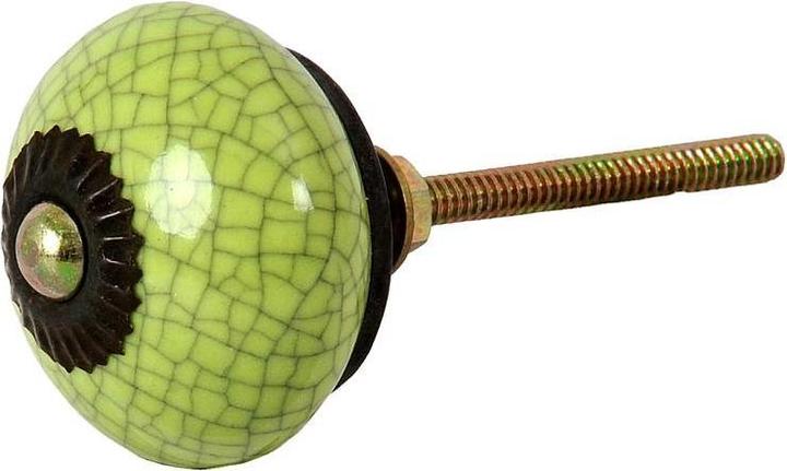Image du produit Tranquillo Poignée de meuble faite main, Ø 4 cm, vert/noir
