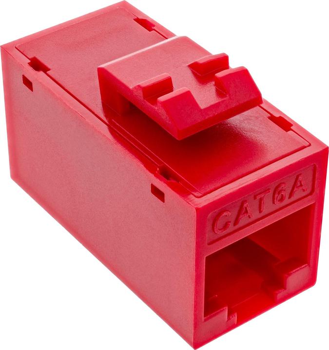 Produktbild InLine 8er Pack ® Keystone RJ45 Buchse/Buchse, ungeschirmt, Cat.6A, rot (Keystone Modul)
