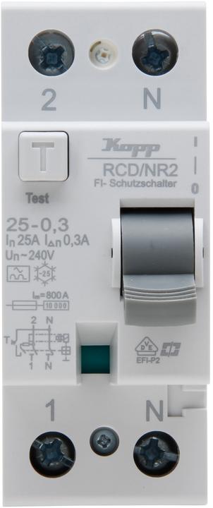 Actual product image Kopp Fehlerstromschutzschalter, 25A, 2-polig, Typ A, 300 mA